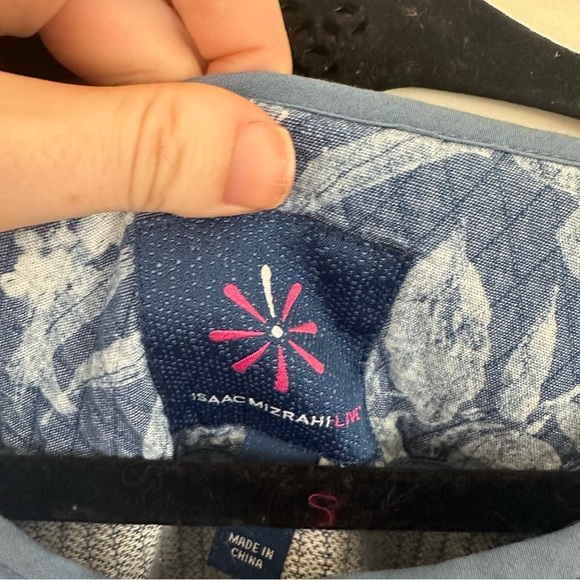 Isaac Mizrahi Quilted Jacket Blue Denim Floral Size XL Women's - Picture 8 of 10